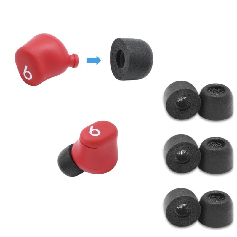 Comply TWR-200-B | Memory Foam Replacement Earbud Tips for Bang & Olufsen EX, Beats Solo Buds, Devialet Gemini & More | Ultimate Comfort, Secure Fit, Superior Noise Isolation | Black (S/M/L) (3 Pairs) - Image 1